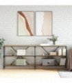 vidaXL Console Table Sonoma Oak 200x30x75 cm Engineered Wood and Iron