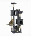 PawHut 177cm Cat Tree for Indoor Cats, Modern Cat Tower with Hammock - Dark Grey