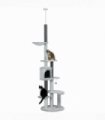 PawHut 255cm Floor to Ceiling Cat Tree with Scratching Posts, Hammock, House