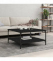 vidaXL Coffee Table Black 80x80x40 cm Engineered Wood