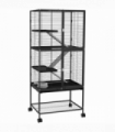 PawHut Ferret Cage 136cm Rolling Small Animal Cage w/ 3 Doors, Storage Shelf