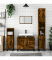 vidaXL Bathroom Cabinet Smoked Oak 80x33x60 cm Engineered Wood