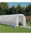 vidaXL Greenhouse with Steel Frame White 16 m² 8x2x2 m