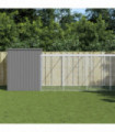 vidaXL Dog House with Run Light Grey 214x661x181 cm Galvanised Steel