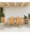 vidaXL 7 Piece Garden Dining Set Solid Wood Teak