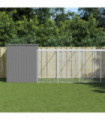 vidaXL Dog House with Run Light Grey 214x1069x181 cm Galvanised Steel