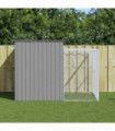 vidaXL Dog House with Run Light Grey 214x253x181 cm Galvanised Steel