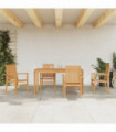 vidaXL 5 Piece Garden Dining Set Solid Wood Teak