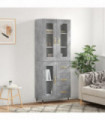 vidaXL Highboard Concrete Grey 69.5x34x180 cm Engineered Wood