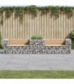 vidaXL Garden Bench with Gabion Basket Solid Wood Pine