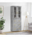 vidaXL Highboard Concrete Grey 69.5x34x180 cm Engineered Wood