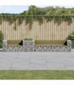 vidaXL Garden Bench with Gabion Basket Impregnated Wood Pine
