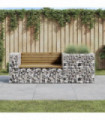 vidaXL Garden Bench with Gabion Basket Impregnated Wood Pine