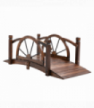 Wooden Garden Bridge Decorative Arc Footbridge & Safety Guardrail Walkway