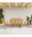 vidaXL 7 Piece Garden Dining Set Solid Wood Teak