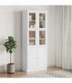 vidaXL Glass Display Cabinet ALTA White 77x35x186.5 cm Solid Wood Pine