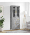 vidaXL Highboard Concrete Grey 69.5x34x180 cm Engineered Wood
