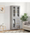vidaXL Highboard Grey Sonoma 69.5x34x180 cm Engineered Wood