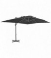 vidaXL Cantilever Umbrella with Aluminium Pole 4x3 m Black