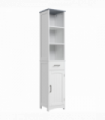 kleankin Tall Bathroom Storage Cabinet, Slim Freestanding Linen Tower, White