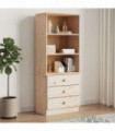 vidaXL Bookcase with Drawers ALTA 60x35x142 cm Solid Wood Pine