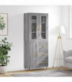 vidaXL Highboard Grey Sonoma 69.5x34x180 cm Engineered Wood