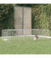 vidaXL 2-Panel Rabbit Cage 220x110x55 cm Galvanised Iron