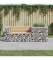 vidaXL Garden Bench with Gabion Basket Solid Wood Pine