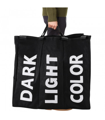 Canvas Black L63 x W40 x H58 cm Foldable Collapsible Laundry Bag Basket