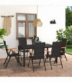 vidaXL 7 Piece Garden Dining Set Black and Brown