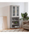 vidaXL Highboard Grey Sonoma 69.5x34x180 cm Engineered Wood