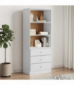 vidaXL Bookcase with Drawers ALTA White 60x35x142 cm Solid Wood Pine