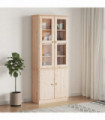 vidaXL Glass Display Cabinet ALTA 77x35x186.5 cm Solid Wood Pine