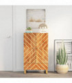 vidaXL Highboard Brown and Black 60x33.5x100 cm Solid Wood Mango