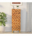 vidaXL Highboard Brown and Black 40x33.5x110 cm Solid Wood Mango