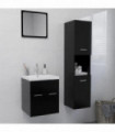 vidaXL Bathroom Furniture Set Black Engineered Wood