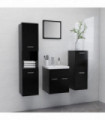vidaXL Bathroom Furniture Set Black Engineered Wood