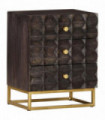 vidaXL Bed Cabinet Black 40x30x50 cm Solid Mango Wood