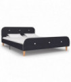 vidaXL Bed Frame Dark Grey Fabric 135x190 cm Double