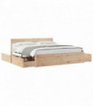 vidaXL Bed Frame with Drawers 180x200 cm Super King Solid Wood Pine