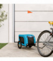 vidaXL Dog Bike Trailer Blue and Black Oxford Fabric and Iron