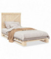 vidaXL Bed Frame with Headboard 100x200 cm Solid Wood Pine