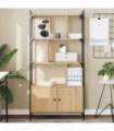 vidaXL Bookcase with Doors Sonoma Oak 76.5x30x154.5 cm Engineered Wood
