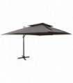 vidaXL Cantilever Umbrella with Double Top Anthracite 400x300 cm