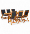 vidaXL 7 Piece Outdoor Dining Set Solid Acacia Wood