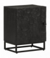 vidaXL Bedside Cabinet Black 40x30x50 cm Solid Wood Mango and Iron