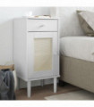 vidaXL Bedside Cabinet SENJA Rattan Look White 40x35x80 cm Solid Wood Pine