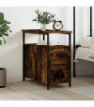 vidaXL Bedside Cabinet Smoked Oak 30x60x60 cm Engineered Wood