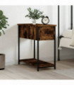 vidaXL Bedside Cabinet Smoked Oak 30x60x60 cm Engineered Wood