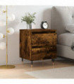vidaXL Bedside Cabinet Smoked Oak 40x35x50 cm Engineered Wood
